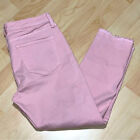 A.N.A Pink Destroyed Distressed Raw Hem  Ankle Mid Rise Skinny Jeans Size 8