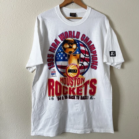Vintage 1995 Houston Rockets NBA Champions T Shirt Mens XL Back To Back 94 Cover
