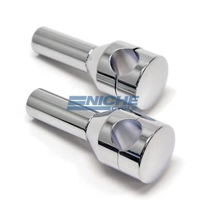 1" Aluminum Dome Top Glide Smooth 4" Rise Handlebar Clamps Risers Chopper - Bild 1 von 3