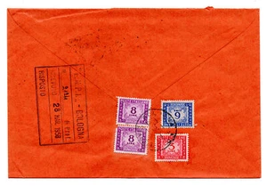 Segnatasse "stelle" Lire 8 coppia su busta tassata in arrivo - Picture 1 of 2