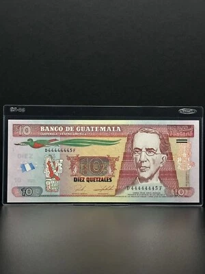 2019-10 QUETZALES Bank Note Near SOLID Serial Number VERY NICE Piece - Image 1 of 2