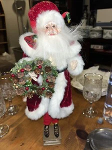 Vtg CHRISTMAS Santa Winter theme Santa Doll 16” - Picture 1 of 4