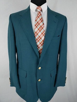 Blazer Abrigo Deportivo Sutter & Grant Para Hombres 40/42L Mezcla Lana Verde Pino Botón Dorado Foto 1 de 4