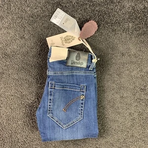 Dondup Womens Pantalone Dionis P269 BNWT Low Rise Slim Blue Jeans Size 28 RARE - Picture 1 of 9