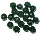 Fine Trade Czech Dark Emerald round Faceted fire Polished Glass Beads 