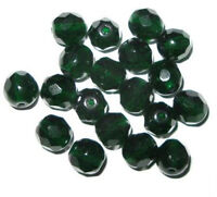 12 Fine Trade Czech Crystal Emerald Aventurine Faceted Glass beads 