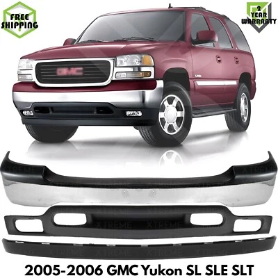 Front Bumper Face Bar Chrome Kit For 2006 GMC Yukon SL & 2005-2006 Yukon SLE SLT Foto 1 de 4