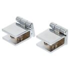  2 Pcs Shower Door Fittings Display Cabinet Hinge Glass Bookcase Wall-mounted