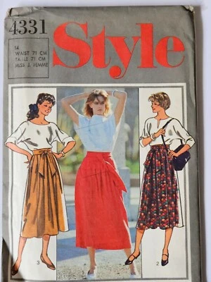1980s skirt pattern Style 4331 size 14 waist 28 unused - Image 1 of 2
