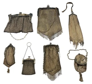 Vintage Victorian Silver Mesh Purse Lot One Sterling Silver Nice Condition 1890s - Picture 1 of 24