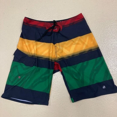 Pantalones cortos de surf para hombre REEF 32 rojo amarillo verde Foto 1 de 4