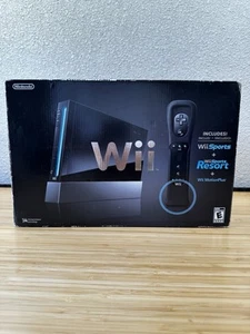 Nintendo Wii Motion Plus Wii Sports+ Wii Sports Resort Black Console *Read* - Picture 1 of 19