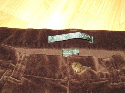 Брюки женские RALPH LAUREN размер 8 коричневые бархатные плоские спереди 31 X 30 отличное состояние - Изображение 1 из 4
