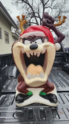 Vintage 41" Santa's Best Taz Tasmanian Christmas Santa Blow Mold RARE - Image 1 of 4