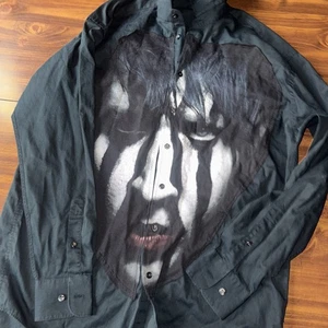Marilyn Manson Custom Shirt (gedruckt auf Knopfhemd Anfang 2000er Jahre) - Bild 1 von 7