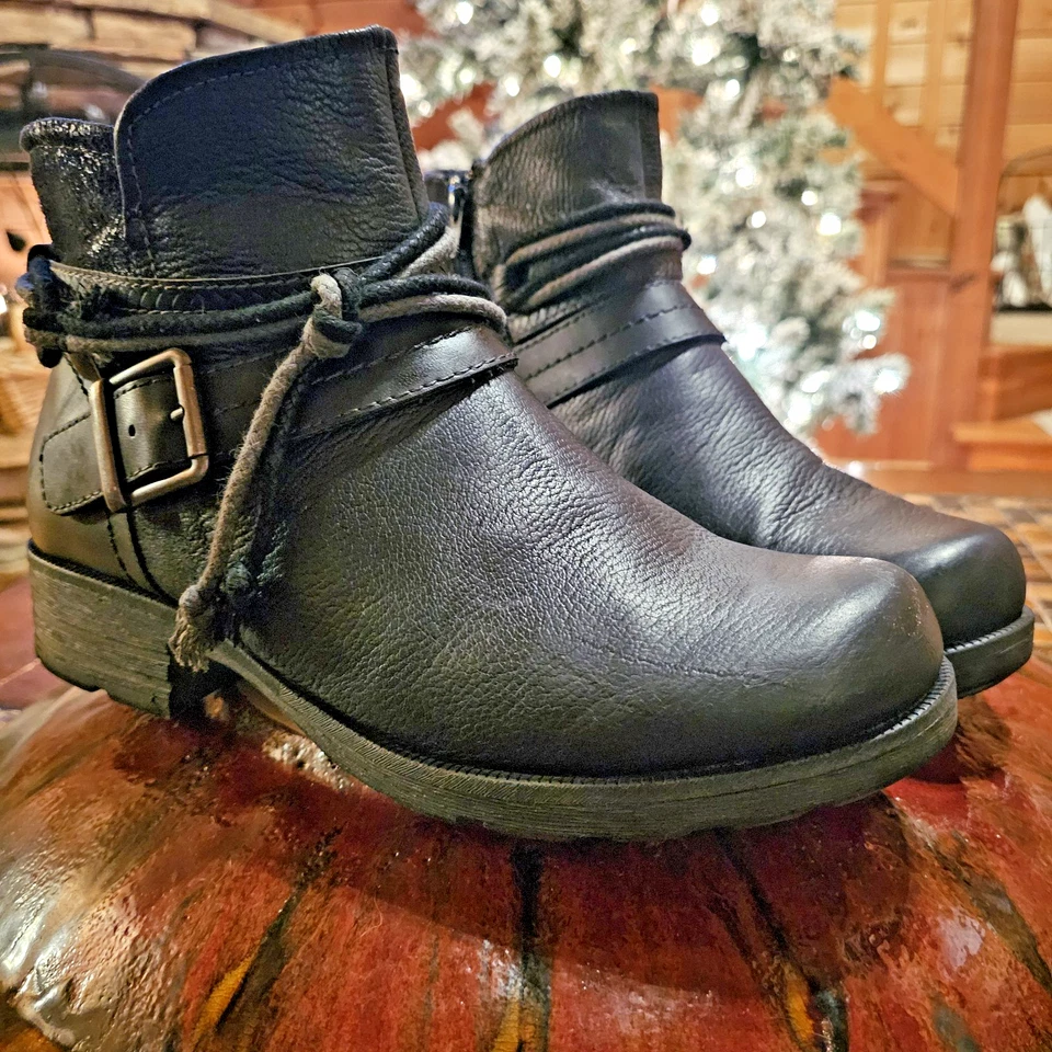 Earth Origins Mujer Cuero Negro Gamuza Botín Moto Randi Radley Talla 11 W Foto 1 de 4