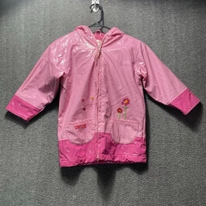 Carter's Girls The Tiny Seed Eric Carle 2003 Rain Jacket Pink Shiny Small 4T - Picture 1 of 16