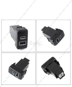 USB-C PD+USB-A QC 3.0 Port Socket Kits Red LED Light For Toyota FJ Cruiser 07-18 - Picture 1 of 7