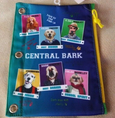 NWT Unison Central Bark Pencil Binder Pouch Willow Creek Press Dogs Green - Image 1 of 4