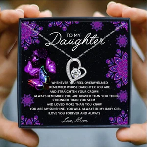 To My Daughter Necklace Heart Pendant with Gift Box Birthday Birthday Gifts - Picture 1 of 6