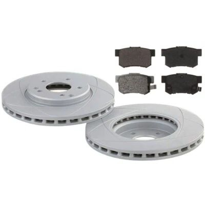Rotores e pastilhas de freio a disco com fenda traseira compatíveis com Honda Accord, Acura TSX; 260mm - Imagem 1 de 4