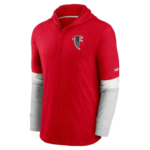 Nike Men’s Atlanta Falcons Fan Gear Throwback Mascot Henley Hoodie Large L NFL Cover