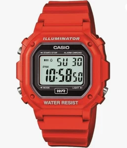 Casio - F-108WHC-4ACF - Classic Red Stainless Steel Watch - Red - Picture 1 of 1