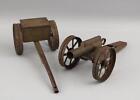 Antique WWI Army Artillery Painted Pressed Steel Toy Cannon Ammo Caisson, NR