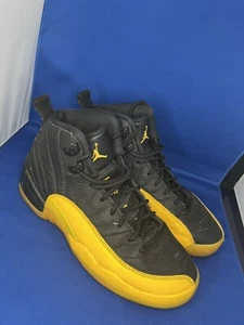 GS Nike Air Jordan 12 Retro Black University Gold Size 5Y 153265-070 - Picture 1 of 11