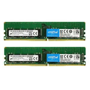 Crucial 32GB (2X16GB) 2400MHz DDR4 PC4-19200 ECC EUDIMM emory Ram CT16G4WFD824A - Picture 1 of 5