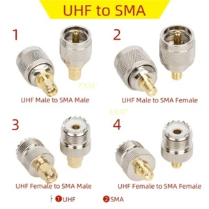 2Pcs PL259 SO239 UHF to SMA Male Female RF Coaxial Converter Coax Adapter PL-259 - Picture 1 of 9