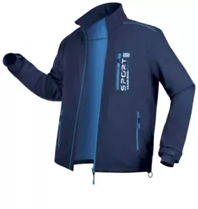 Atlas For MenMen's Blue Softshell Sports Jacket - Water-Repellent - Picture 1 of 6