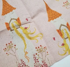 Heather Ross Fabric Cotton Linen Rapunzel Castle Pink Sew Quilt FAT QUARTER  - Picture 1 of 1