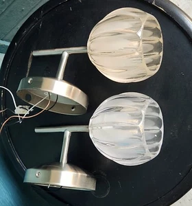 Sconce Clear Glass Frosted Modern Design Brushed Chrome Nickle Finish Bath Hall - Picture 1 of 8