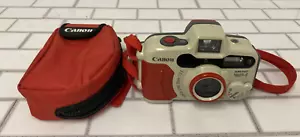 CANON SURE SHOT WP-1 POINT & SHOOT FOTOCAMERA PELLICOLA 35MM *TESTATA *CON CUSTODIA - Foto 1 di 21