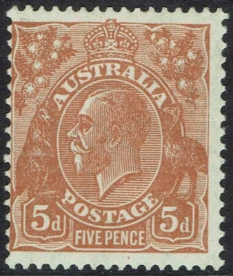 AUSTRALIA 1926 KGV 5D SMALL MULTIPLE WMK PERF 13.5 X 12.5  - Image 1 of 2