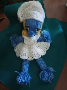 Smurfette Handmade Yarn 12" Doll Crocheted Clothing - Picture 1 of 5