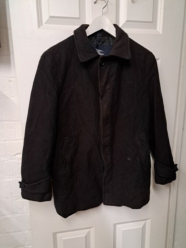 VINTAGE BURBERRY COAT UK 40 lana blu navy soprabito giacca Jermyn Street London