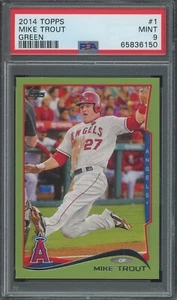Mike Trout Topps Green #1 2014 PSA 9 como nuevo Los Angeles Angels - Imagen 1 de 1