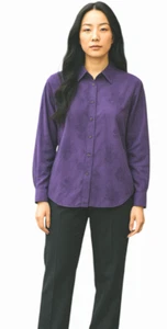 Lord & Taylor 100% Seide Knopfleiste Bluse 6P Langarm Oberteil Lila - Bild 1 von 11