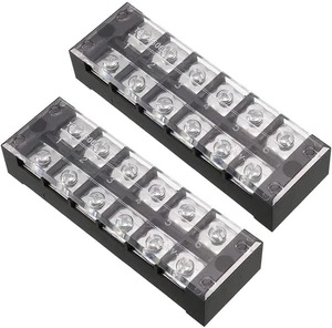 2 Pcs 6 Positions Dual Rows 600V 45A Cable Barrier Block Terminal Strip TB-4506L - Picture 1 of 6