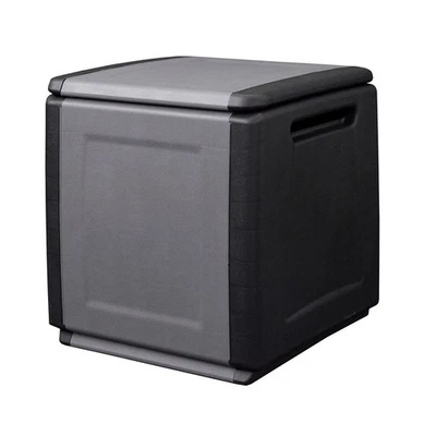Coffre de rangement 130L Gris/Noir 54 x 53 x H57cm INTEC - Photo 1/4
