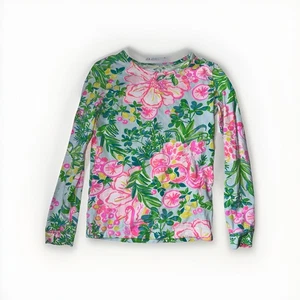 Lilly Pulitzer Sammy Snug PJ Top Sz 6 Tropical Flamingo Pink - Picture 1 of 4