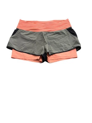 Pantalones Cortos MPG Para Mujer Talla Pequeña S Atléticos Correr Naranja y Gris En Capas Foto 1 de 4