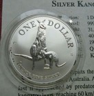 Australia 1996 Reverse Frosted 1oz $1 .999 Fine Silver Kangaroo With Coa