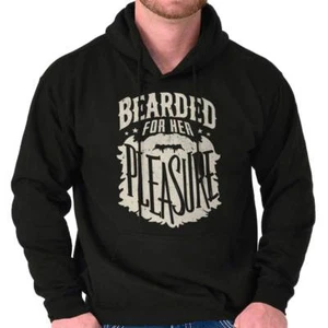 Funny Sarcastic Bearded For Her Pleasure Mens Hooded Sweatshirts Hoodie Tops - Picture 1 of 9