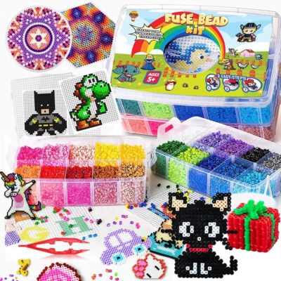 Bügelperlen Set,10600 Stück Steckperlen mit Aufbewahrungsbox,Bügelperlen Platten - Bild 1 von 4