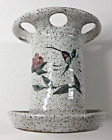 Art Pottery Toothbrush Holder w/ Hand Painted Humming Bird Signed