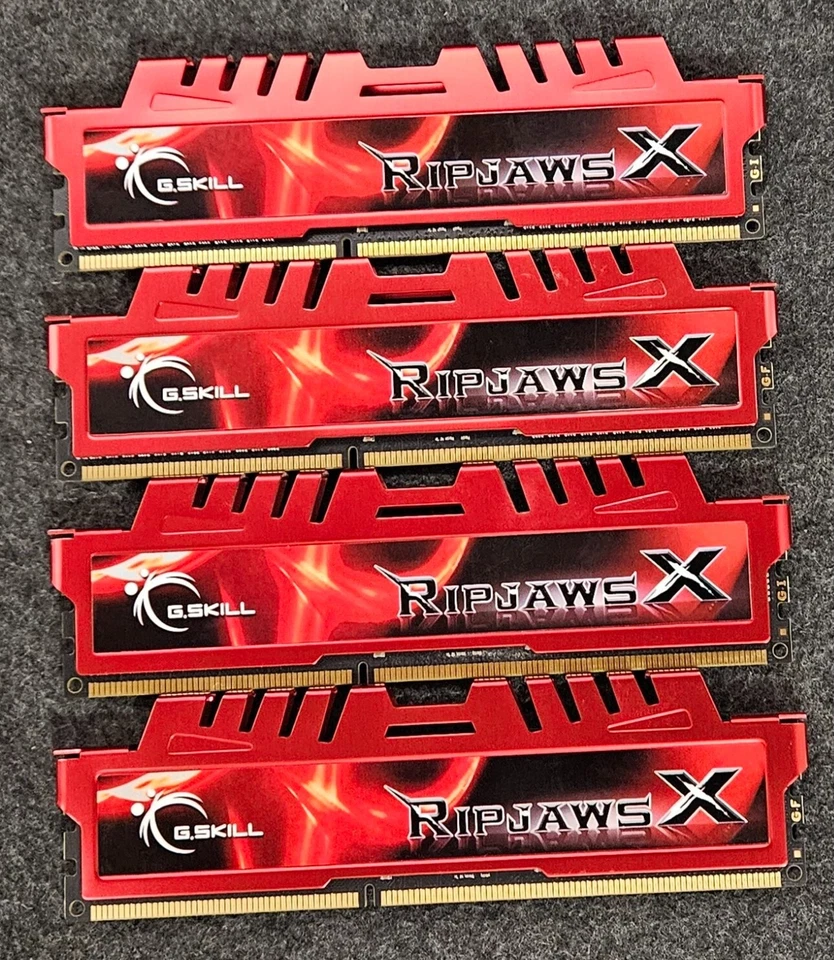 16GB Kit of (4x 4GB) G.SKILL RipjawsX RAM F3-2133C9D-8GXL PC3-17000 DDR3 2133 - Image 1 of 3