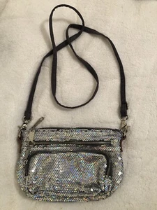 Victoria's Secret Umhängetasche Handtasche irisierend silber Pailletten super glitzernd - Bild 1 von 7